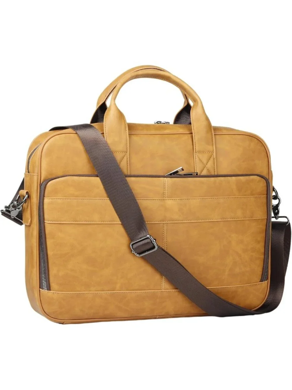 Vintage Faux Leather Briefcase | 15.6